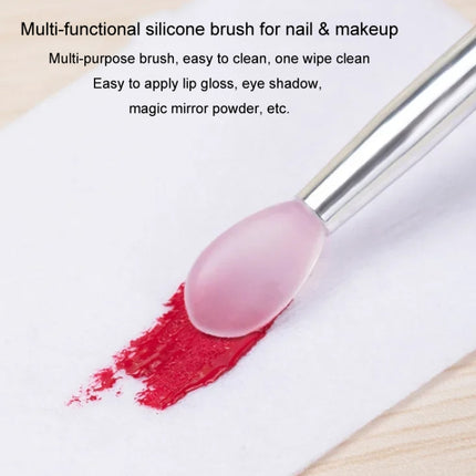 Nail Art Silicone Applicator Sticks Multi-Purpose Dabbing Powder Glitter Eyeshadow Brush Applying Manicure Tool, 2pcs