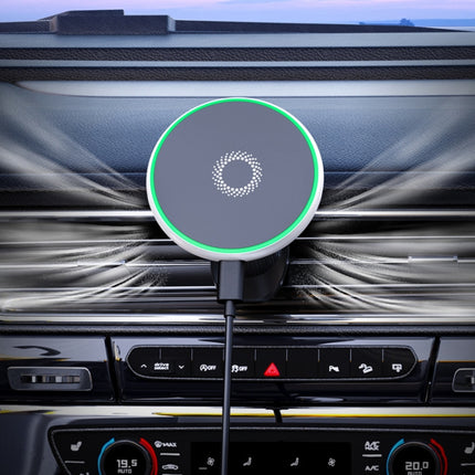 Car Wireless Magnetic Atmosphere Light Mobile Phone Holder