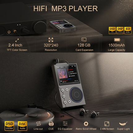 2.4 Inch HIFI Bluetooth Music Player DSD256 Mastering Sound Quality Walkman