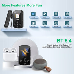 MP3 Bluetooth Music Player HIFI Sports Clip Touch Screen MP4, No TF Card, 8GB, 16GB, 32GB, 64GB, 128GB