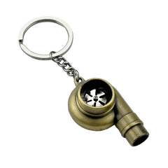 Car Tuning Accessories Turbo Keychain Decorative Pendant, Large Black, Large Gold, Large Bronze, Small Black, Small Gold, Small Green Antique