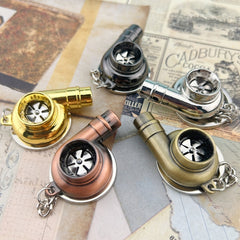 Car Tuning Accessories Turbo Keychain Decorative Pendant, Large Black, Large Gold, Large Bronze, Small Black, Small Gold, Small Green Antique