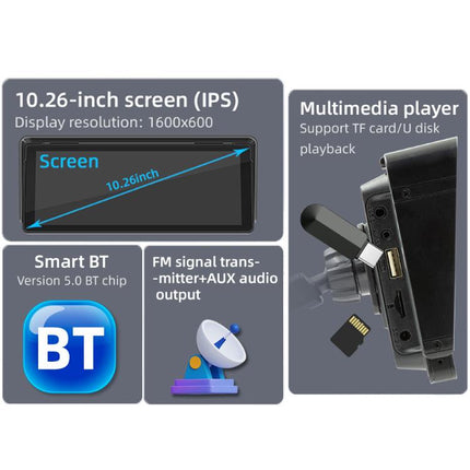 10.26 Inch Car Multimedia Display Supports Carplay/Android Auto Screen Mirroring