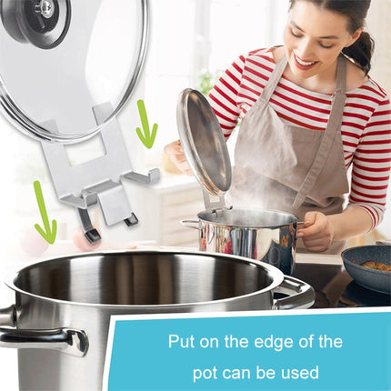 Household Stainless Steel Pot Lid Keeper With Silicone Gasket Kitchen Lid Holder
