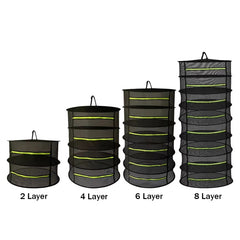 60cm Foldable Hanging Herb Plant Drying Net With Zipper, 2 Layer, 4 Layer, 6 Layer, 8 Layer