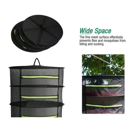 60cm Foldable Hanging Herb Plant Drying Net With Zipper, 2 Layer, 4 Layer, 6 Layer, 8 Layer
