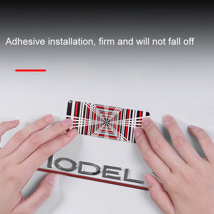 Car Sports Style Decoration Tail Label, Time Tunnel Label Metal, PLAID Tail Label Sticker
