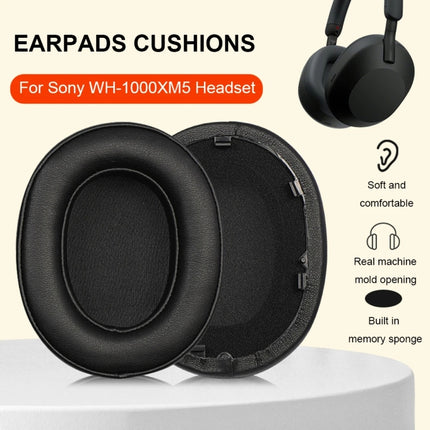1pair For Sony WH-1000XM5 Headphone Leather Sponge Cover Earmuffs, Black, White, Red, Beige, Dark Blue