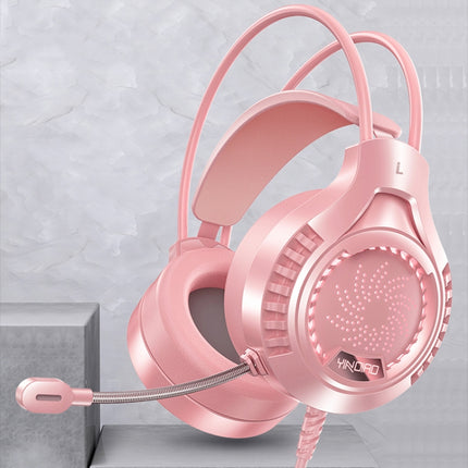 YINDIAO Q7 Colorful Light Computer Wired Headset USB Gaming Headset, Dual 3.5mm + USB Black, Dual 3.5mm + USB White, Dual 3.5mm + USB Pink, USB7.1 Sound Card White, USB7.1 Sound Card Pink