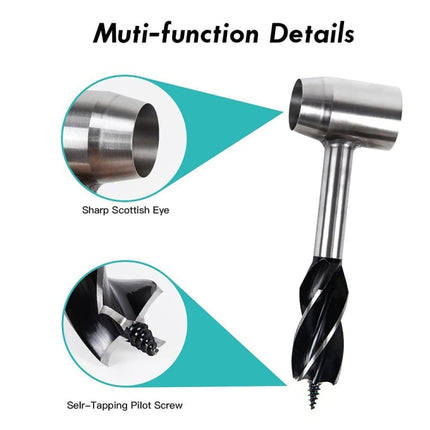 Outdoor Camping Survival Drill Bit Drilling Chopping Wood Tools, Gray, Brown