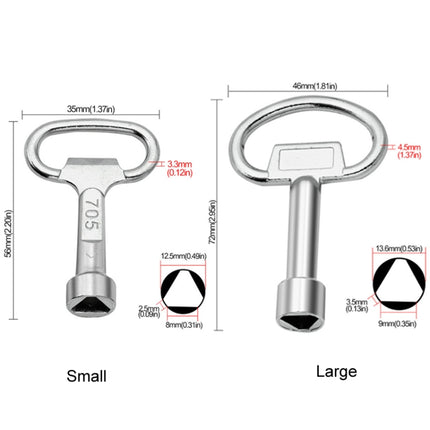 5pcs Water Valve Chassis Triangular Key Wrench, Large, Small