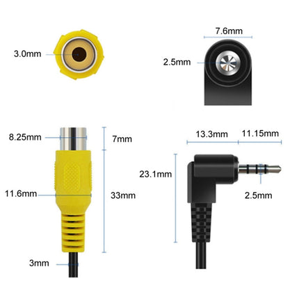 2pcs Stereo Four Section to RCA Female Car Navigation Video Cable, E1-26