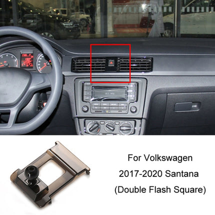 For Volkswagen Car Air Outlet Modified Mobile Phone Holder Base, 16-22 Touran L, 19-23 Polo, 18-20 Teramont, 17-20 Santana (Double Flash Square), 19-22 Bora, 19-21 Lamando