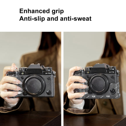 For FUJIFILM X-T5 Cwatcun D161 Vintage Camera Stand Camera Protective Leather Case