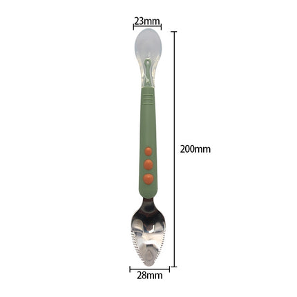 Multi-function Double-head Baby Food Spoon Baby Tableware Fruit Scraper Spoon
