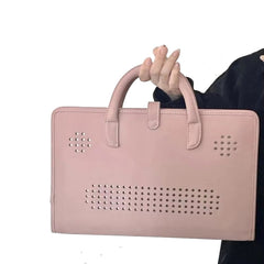 Pink Girl Style PU Laptop Bag Protective Case with Handle, 14 Inch, 15.6 / 16 Inch