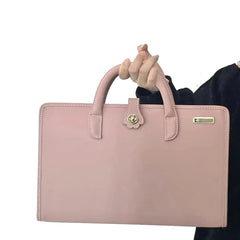 Pink Girl Style PU Laptop Bag Protective Case with Handle, 14 Inch, 15.6 / 16 Inch