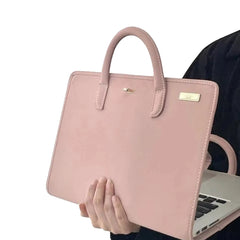 Pink Girl Style PU Laptop Bag Protective Case with Handle, 14 Inch, 15.6 / 16 Inch