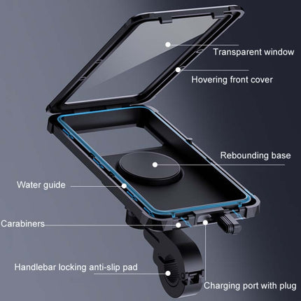 Bicycle Fixed Rotatable Waterproof Cell Phone Navigation Bracket, Handlebar Model, Rearview Mirror Model