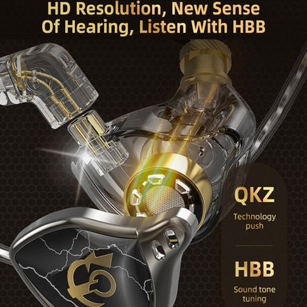 3.5mm Mobile Phone Earphones Sports In-Ear Pluggable Stage Earphone, QKZ HBB With Microphone, QKZ HBB Standard