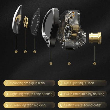 3.5mm Mobile Phone Earphones Sports In-Ear Pluggable Stage Earphone, QKZ HBB With Microphone, QKZ HBB Standard