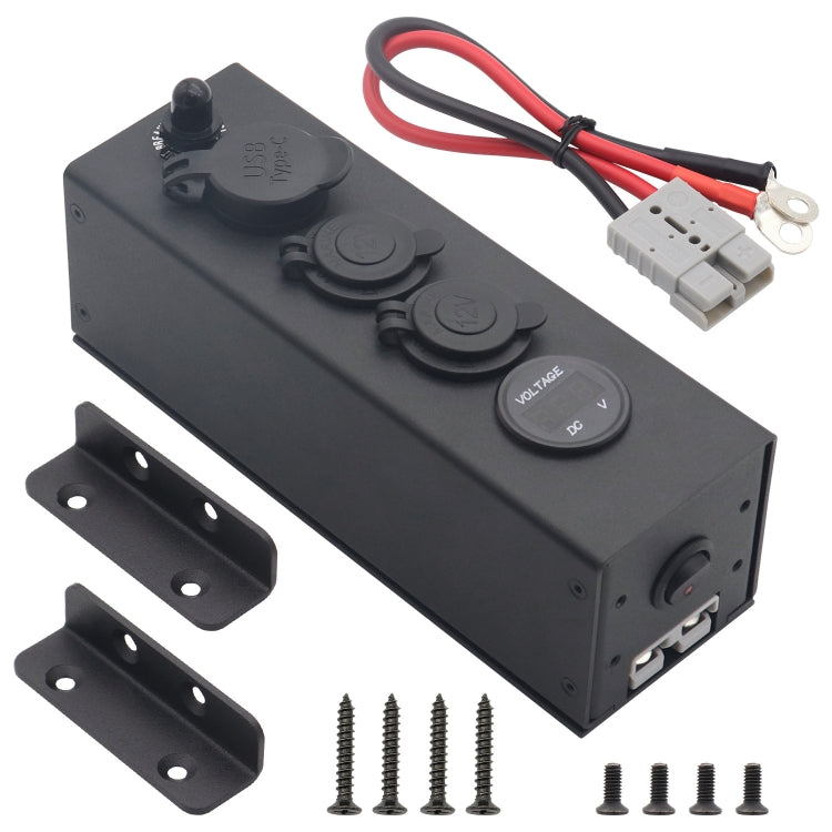 USB Voltmeter Cigarette Lighter Socket With Switch Power Box For Car And Ship