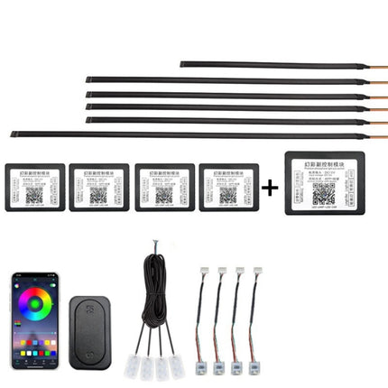 Car Hidden Acrylic LED Colorful Decorative Atmosphere Light Strip, 6 in 1, 10 in 1, 14 in 1, 18 in 1, 22 in 1