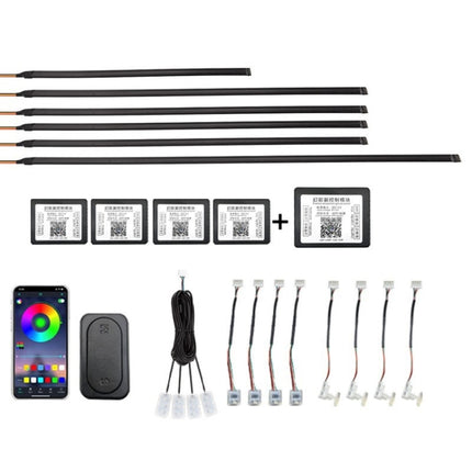 Car Hidden Acrylic LED Colorful Decorative Atmosphere Light Strip, 6 in 1, 10 in 1, 14 in 1, 18 in 1, 22 in 1