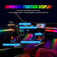 Car Hidden Acrylic LED Colorful Decorative Atmosphere Light Strip, 6 in 1, 10 in 1, 14 in 1, 18 in 1, 22 in 1