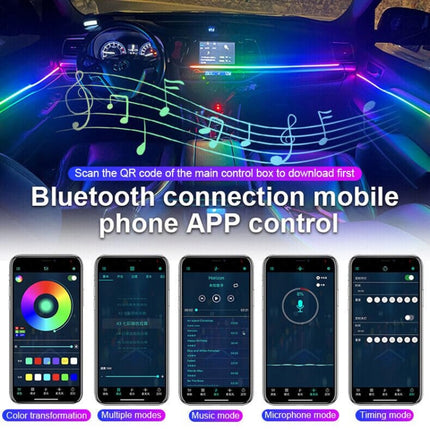 Car Hidden Acrylic LED Colorful Decorative Atmosphere Light Strip