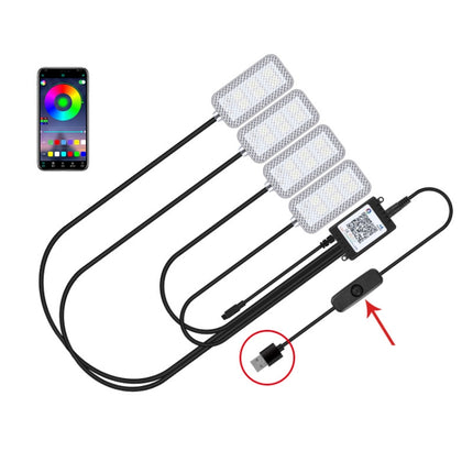 Eight-Color LED Voice Control Car Music Rhythm Atmosphere Light, 5V USB Remote Control, 5V USB APP, 5V USB APP + Remote Control, 5V USB With Switch Remote Control, 5V USB With Switch APP, 5V USB With Switch APP + Remote Control                         ...