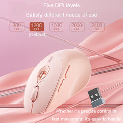 Inphic DR801 2.4G+Bluetooth 5.0/4.0 Wireless Mouse USB Tri-Mode Mute Rechargeable Girls Office Home Gaming Mouse