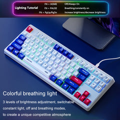 Inphic K902 Wired Keyboard 87 Keys Mute Light-up Mecha Office Home Gaming Computer Keyboard