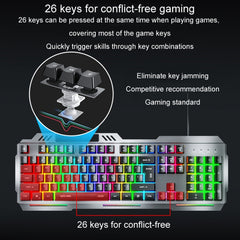 Inphic K2 104-Keys Wired Gaming Keyboard USB Quiet Office Metal Panel Mechanical Keyboard With 7 Color Backlit