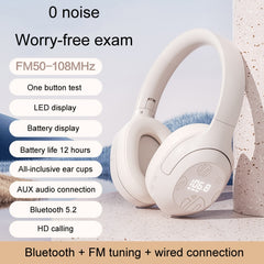 Inphic H1S Bluetooth Wireless Headphones Headset FM Listening Exam Hi-Res Audio Earphones, Inphic H1S (Khaki)