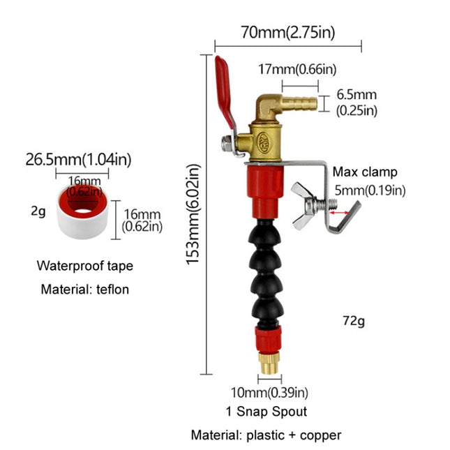 Angle Grinder Marble Cutting Machine Water Filling / Spraying Device Cooling Dusting Dust Spray Nozzle, 1 Snap Spout + Waterproof Tape, 1 Snap Aluminum Tube Spout-Longer, Bamboo Tube, 1 Snap Aluminum Tube Spout-Short