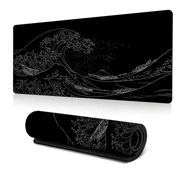 Big Wave Gaming Mouse Pad Non-Slip Rubber Desk Mat, 300x600x2mm, 300x700x3mm, 300x800x2mm, 300x800x3mm, 400x900x2mm