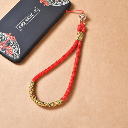 Carved Auspicious Cloud Hand-Woven Mobile Phone Anti-Lost Wrist Lanyard Key Pendant