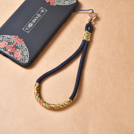 Carved Auspicious Cloud Hand-Woven Mobile Phone Anti-Lost Wrist Lanyard Key Pendant