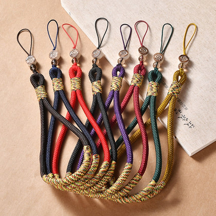 Carved Auspicious Cloud Hand-Woven Mobile Phone Anti-Lost Wrist Lanyard Key Pendant