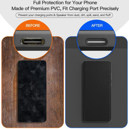 USB-C Charging Port Phone Dust Plug Lanyard Cleaning Brush Set