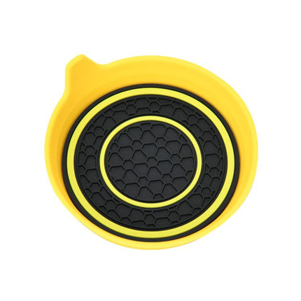 Car Bowl-shaped Non-slip Heat-insulating Double-ring Water Coaster, Black, Red, Gray, Pink, Blue, Yellow, White, Purple