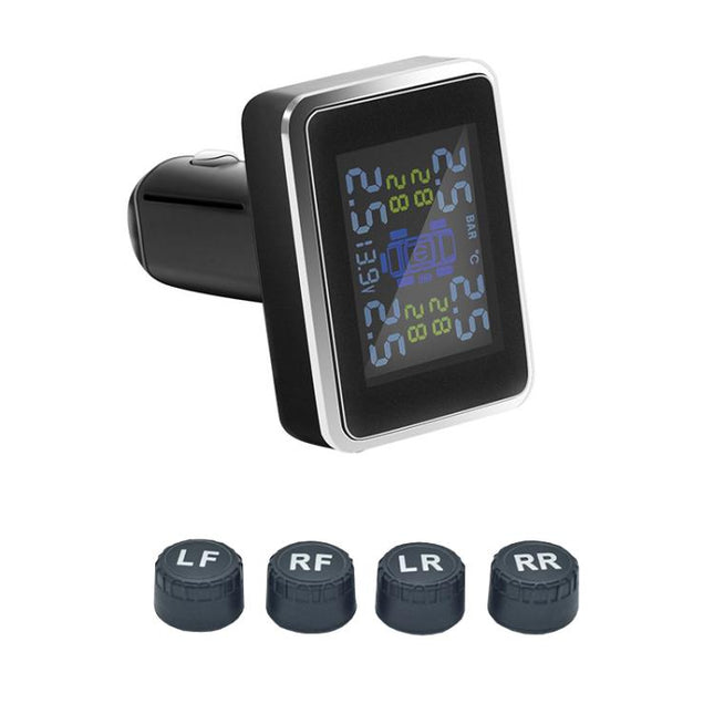 Car Cigarette Lighter Type Tire Pressure Monitor Wireless Tire Pressure Sensor, External, Internal