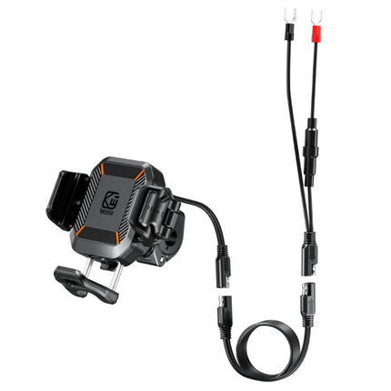 Kewig M33-A5 Outdoor Riding Shock Absorbing Anti-Theft 15W QI Wireless Charger Cell Phone Mounting Bracket