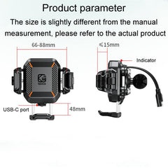 Kewig M33-A5 Outdoor Riding Shock Absorbing Anti-Theft 15W QI Wireless Charger Cell Phone Mounting Bracket