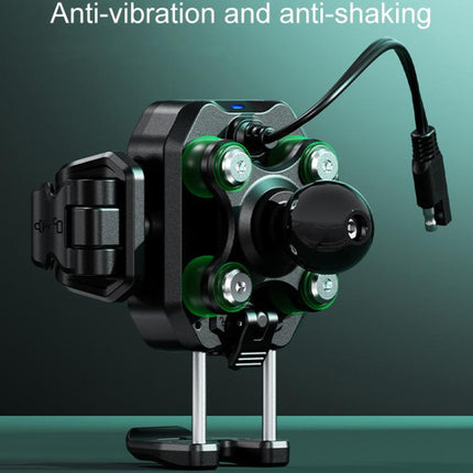 Kewig M33-A5 Outdoor Riding Shock Absorbing Anti-Theft 15W QI Wireless Charger Cell Phone Mounting Bracket