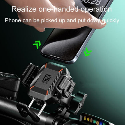 Kewig M33-A5 Outdoor Riding Shock Absorbing Anti-Theft 15W QI Wireless Charger Cell Phone Mounting Bracket