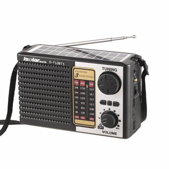 Isolariearth IS-F10S Solar Powered Full-Band FM / AM / SW Radio Bluetooth Speaker with Flashlight