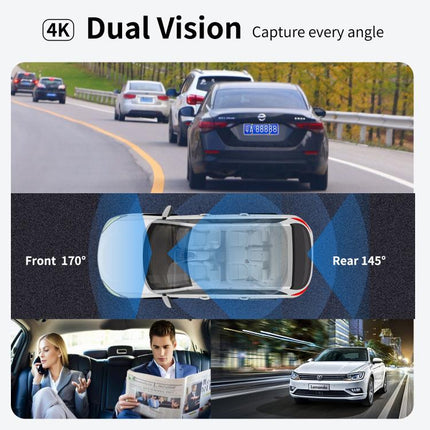 4K+1080P Driving Recorder Dual Front & Rear Recording WIFI Reversing Images