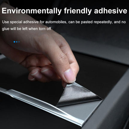 For Tesla 2024+ Model 3 Highland Center Console Panel Protection Sticker, Horizontal Wood Grain, Vertical Wood Grain, Carbon Fiber Grain, Matt Black, Frosted Black